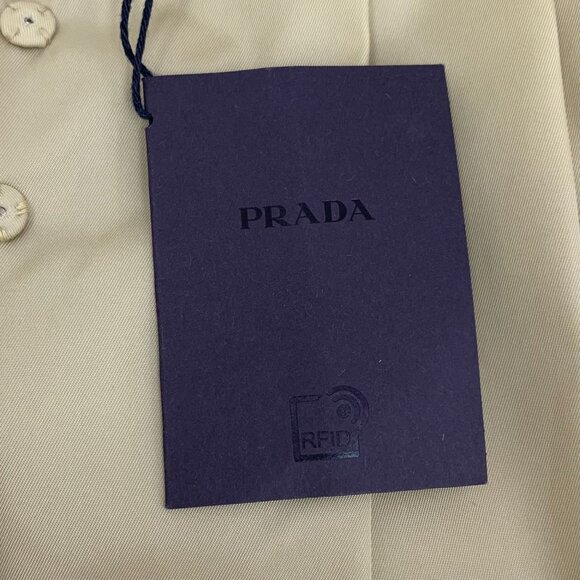 Prada Re-Nylon Khaki Pleated Skirt With Logo Triangle Size XS Brand New With Tag - Picture 5 of 8